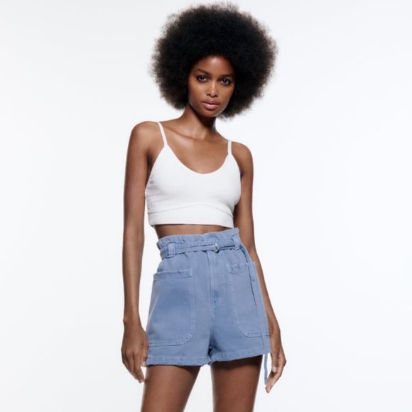 PAPERBAG DENIM SHORTS - Picture 3 of 12